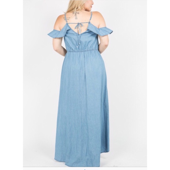 PLUS SIZE!!!! Chambray Denim Dress - Picture 4 of 5